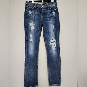 7 for all Mankind Josefina skinny Boyfriend Distressed Jeans size 26